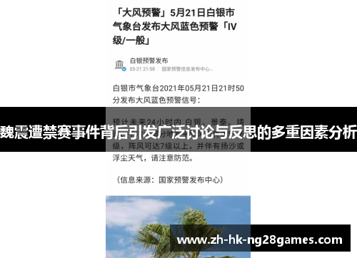 魏震遭禁赛事件背后引发广泛讨论与反思的多重因素分析